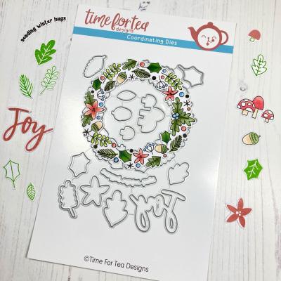 Time For Tea Metal Dies - Winter Wishes Wreath